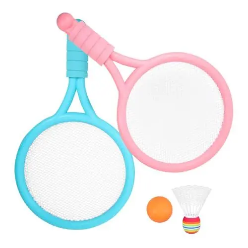 Produktbild: BRIGHTFUFU Badminton Set für Rackets und Bälle Leichtere und Elastische Federballspielzeuge für Outdoor Sport und Familienaktivitäten Blau Farbvariation