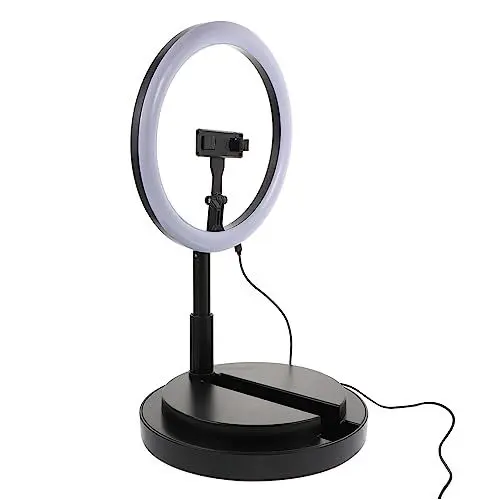 Produktbild: BRIGHTFUFU Faltbare LED Ringlicht Schönheitslampe Mit Stativ Dimmbares Fülllicht Für Make up Porträt Und Vlog Fotografie Tragbar Und Leicht Inklusive Fernbedienung Und