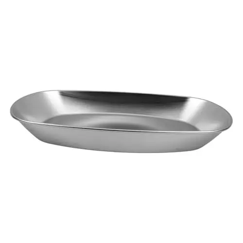 Produktbild: BRIGHTFUFU Edelstahl Lebensmittel Platte Obst Platte Tablett Snack Servierbrett Metall Pasta Platte