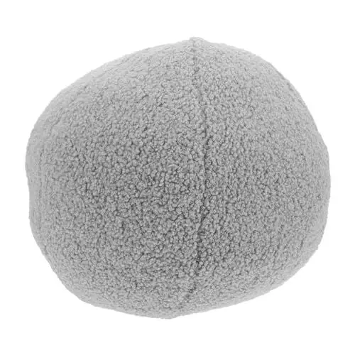 Produktbild: BRIGHTFUFU Kissen Rund Yogakissen Plüschballkissen Weiches Plüschkissen Vielseitiges Kissen Rundes Kissen Pelziges Kissen Plüschdekor Yoga-Kissen Sofakissen Kugelkissen Grey Pp Baumwolle