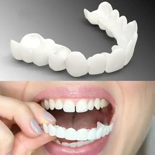 Produktbild: Brigtviee Zähne Zum Aufstecken,2 Paar Zahnersatz,Zahn,Falsche Zähne Veneers, Künstliche Zähne,Veneers Snap In Teeth, Nature & Comfortable Teeth Veneer Set Kosmetische Zahnabdeckung