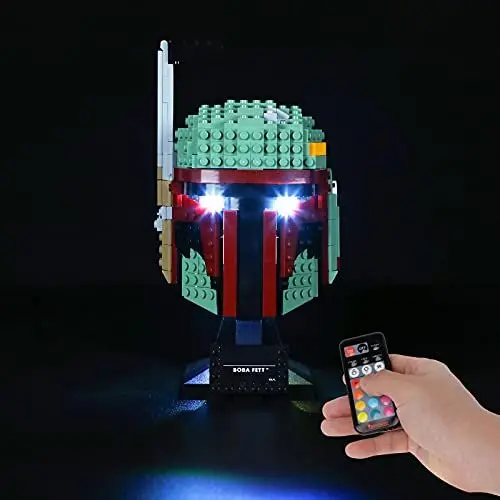 Produktbild: BRIKSMAX LED-Beleuchtungs-Set für Star WarsBoba Fett Helm (Upgrade-Version), kompatibel mit LEGO 75277 Bausteinen, Lego Set nicht im Lieferumfang enthalten
