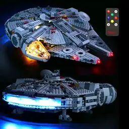 Produktbild: BRIKSMAX LED Beleuchtungsset mit Multifunktions-Soundfernbedienung für Lego Star Wars Millennium Falcon, kompatibel mit Lego 75257 - Ohne Lego Set（Fernbedienung Version