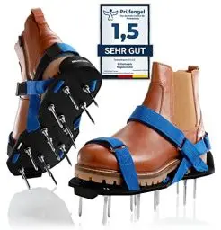 Produktbild: Briliantwerk®️ Nagelschuhe mit Klettverschluss - Zum Rasen belüften oder als Estrichschuhe - Rasenlüfter Schuhe als Perfekter aerifizierer - inkl. Zwei Nagellängen - Der ideale Rasenbelüfter