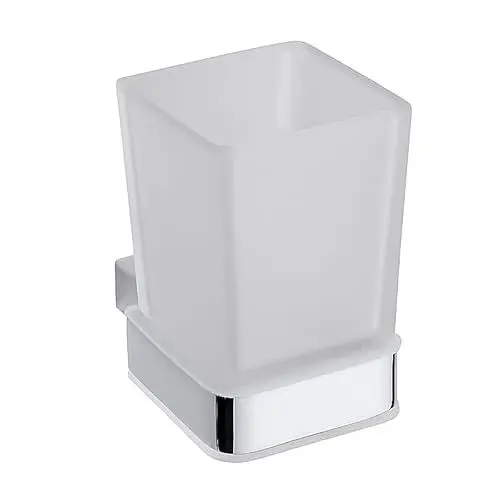 Produktbild: Brillantbad BIA Glashalter mit Glas Messing Glas Chrom 63x100x97 mm für Bad & WC >> zum Bohren