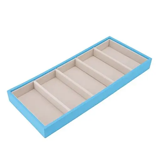 Produktbild: Brillenetui, 5 Gitter, Sonnenbrillen Organizer für Damen, Herren, ohne Abdeckung, Brillen Aufbewahrungsbox, Brillen Vitrine für Tisch, Schreibtisch, Schublade, Zubehör für die(Hellblau)