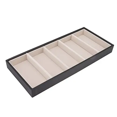 Produktbild: Brillenetui, 5 Gitter, Sonnenbrillen Organizer für Damen, Herren, ohne Abdeckung, Brillen Aufbewahrungsbox, Brillen Vitrine für Tisch, Schreibtisch, Schublade, Zubehör für die(Schwarz)