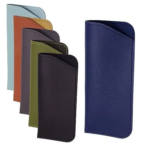Produktbild: Brillenetui Weich Leder Brillentasche 6 Stk Brillen Sonnenbrillen Etui Set Flach Weiche Brillenhülle Brille Tasche für Damen Herren