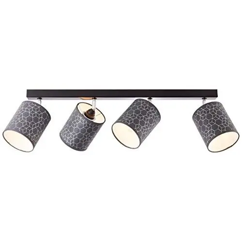 Produktbild: BRILLIANT Galance Spotbalken 4flg schwarz Innenleuchten,Strahler,-Balken | 4x A60, E27, 40W, geeignet für Normallampen (nicht enthalten) | Edler Strukturschirm aus echter Vinyl-Tapete