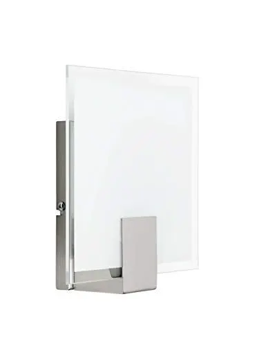 Produktbild: BRILLIANT Lampe Sonian Wandleuchte quadratisch | 1x C35, E14, 40W, geeignet für Kerzenlampen (nicht im Lieferumfang enthalten), ca. 210 x 190 x 90 mm, Edelstahl / Transparent