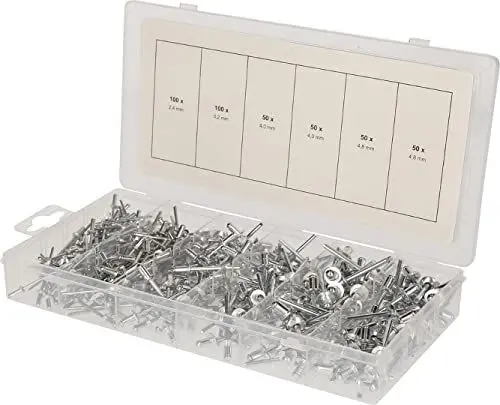Produktbild: BRILLIANT TOOLS BT066950 Sortiment Blindnieten, 400-tlg, 2, 4 - 3, 2 - 4 - 4, 8 mm (Powered by KS TOOLS)
