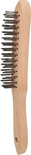 Produktbild: BRILLIANT TOOLS BT706003 Edelstahl-Handdrahtbürste 3-reihig, 290mm (Powered by KS TOOLS)