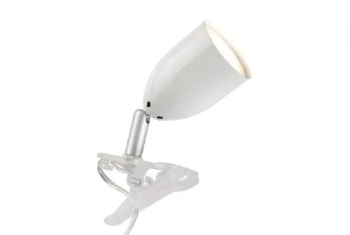 Produktbild: Brilliant Lampe Leo LED Klemmleuchte weiß | 1x LED-PAR51, GU10, 3W LED-Reflektorlampe inklusive, (300lm, 2700K) | Mit Schnurzwischenschalter (Energieklasse F)