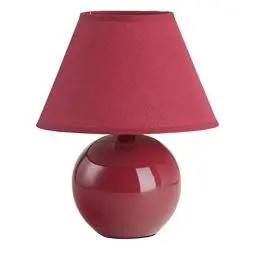 Produktbild: Brilliant Primo Tischleuchte mit Stoffschirm - Tischlampe für das Wohnzimmer in rot - ideal als Nachttischlampe für das Schlafzimmer - mit E14-Fassung und Schalter - für LED-Leuchtmittel geeignet