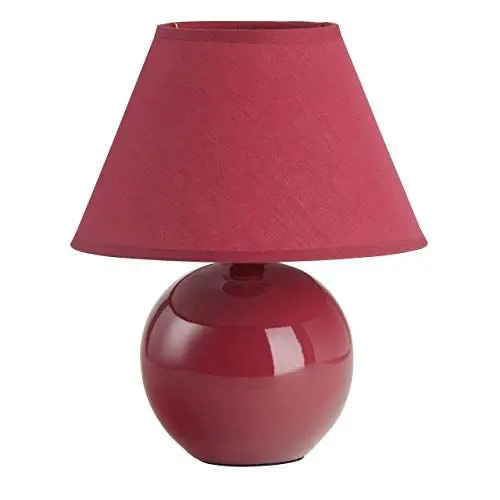 Produktbild: Brilliant Primo Tischleuchte mit Stoffschirm - Tischlampe für das Wohnzimmer in rot - ideal als Nachttischlampe für das Schlafzimmer - mit E14-Fassung und Schalter - für LED-Leuchtmittel geeignet
