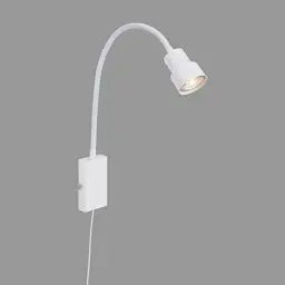 Produktbild: BRILONER Leuchten - Bettleuchte, Wandleuchte, Leselampe inkl. Flexarm, An-/Ausschalter via Touchfunktion, 1x LED/GU10, 5 Watt, 400 Lumen, 3.000 Kelvin, Metall, Weiß, 2085-016