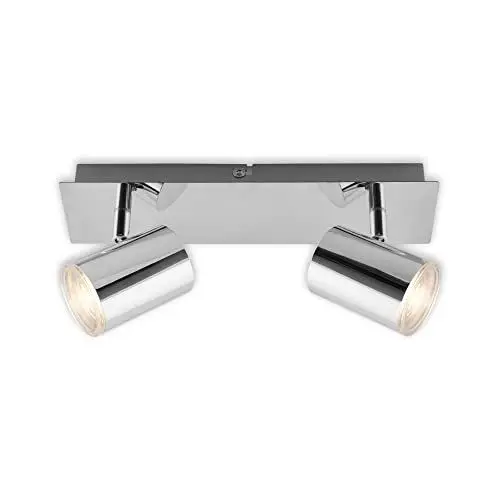 Produktbild: BRILONER Leuchten - Deckenspot, Badleuchte, Badlampe, Deckenleuchte, Strahler dreh- und schwenkbar, 2x LED/GU10, IP44, Chrom, 290x99x112mm (LxBxH), 2731-028, Silber