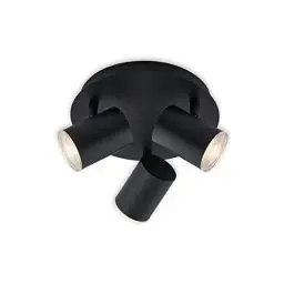 Produktbild: BRILONER Leuchten - Deckenspot, Badleuchte, Badlampe, Deckenleuchte, Strahler dreh- und schwenkbar, 3x LED/GU10, IP44, Schwarz, 210x112mm (DxH) 2731-035