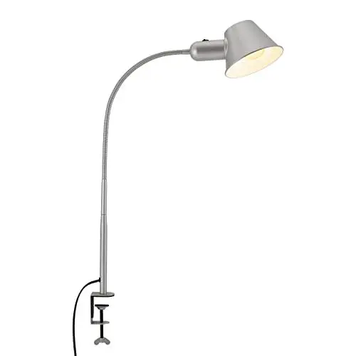 Produktbild: BRILONER Leuchten - Klemmlampe flexibel, Schreibtischlampe verstellbar, Kippschalter, 1x E27 Fassung max. 10 Watt, inkl. Kabel, Chrom-Matt, 65 cm, 7409-014