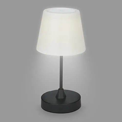 Produktbild: BRILONER - LED Tischlampe kabellos mit Touch, dimmbar in Stufen, neutralweiße Lichtfarbe, Nachttischlampe, Leselampe, LED lampe, Campinglampe, Tischleuchte, Akku Lampe, 30x14,5 cm, Schwarz