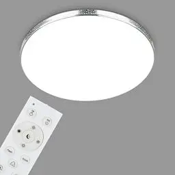Produktbild: BRILONER Leuchten - LED Bad Deckenleuchte Glitzereffekt, RGB Badlampe, IP44 LED Badezimmerlampe, Farbtemperatur einstellbar, Chrom, 455x75 mm (DxH), 3679-118