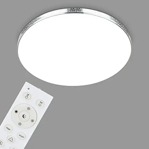 Produktbild: BRILONER Leuchten - LED Bad Deckenleuchte Glitzereffekt, RGB Badlampe, IP44 LED Badezimmerlampe, Farbtemperatur einstellbar, Chrom, 455x75 mm (DxH), 3679-118