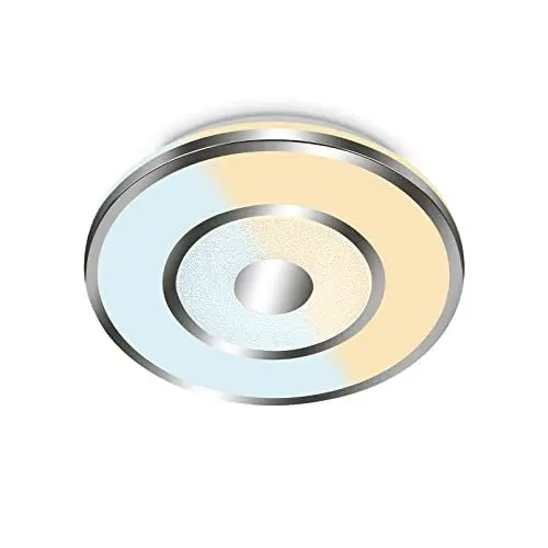 Produktbild: BRILONER Leuchten – LED Bad Deckenleuchte mit Farbtemperatursteuerung, Deckenlampe LED IP44 Badezimmerlampe, Stufenweise Dimmbar, Kristall-Chrom, 400x72 mm (DxH), 3083-018