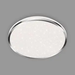 Produktbild: BRILONER Leuchten - LED Deckenleuchte, Badleuchte, Badlampe inkl. Sternendekor, IP44, 12 Watt, 1.200 Lumen, 4.000 Kelvin, Chrom-Weiß, 280x70mm (DxH)