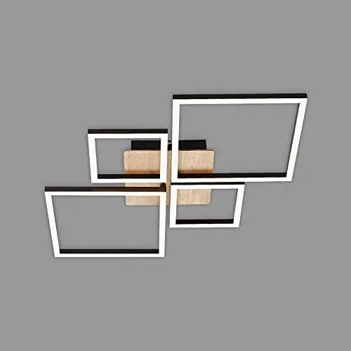 Produktbild: BRILONER - LED Deckenlampe dimmbar in Stufen, schwenkbar, warmweiße Lichtfarbe, Lampe, LED Deckenleuchte, Wohnzimmerlampe, Schlafzimmerlampe, Küchenlampe, Deckenbeleuchtung, 75x47x7,3 cm, Schwarz