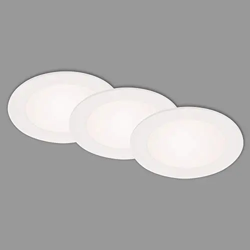 Produktbild: BRILONER Leuchten - LED Einbauleuchten, 3er Set, Deckenlampen je 6 Watt, je 700 Lumen, 4.000 Kelvin, IP23, Weiß, 114x30mm (DxH), 7145-436
