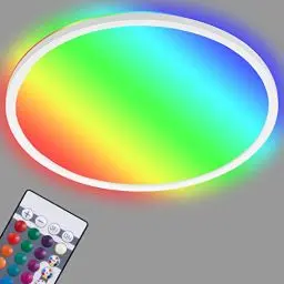 Produktbild: BRILONER Leuchten - LED Panel, Deckenleuchte dimmbar, Deckenlampe, RGB, Farbsteuerung, Backlight, inkl. Fernbedienung, 15 Watt, 1.850 Lumen, 4.000 Kelvin, Weiß, Ø 29,3cm