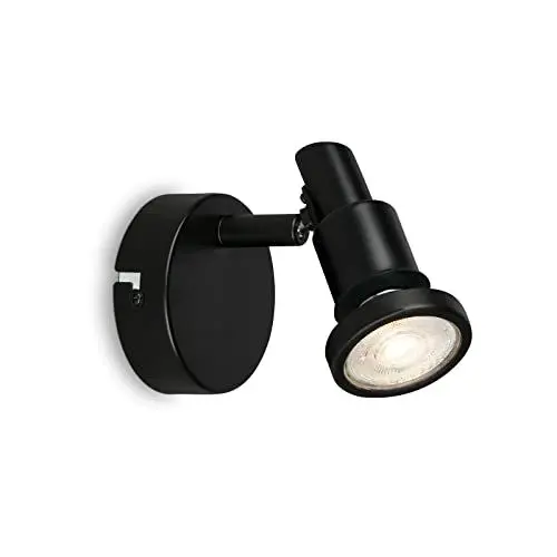 Produktbild: BRILONER Leuchten - LED Wandleuchte Badezimmer, verstellbar, LED Wandlampe Bad, IP44, warmweiße Lichtfarbe, GU10, Schwarz, 80x106 (DxH)