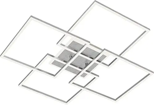 Produktbild: BRILONER - LED Deckenlampe Smart Home, funktioniert mit Alexa, Fernbedienung, LED Lampe, LED Deckenleuchte, Wohnzimmerlampe, Schlafzimmerlampe, Deckenbeleuchtung, 72,4x72,4x8,4 cm, Alufarbig