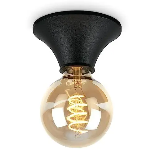 Produktbild: BRILONER– Wandleuchte Innen, Wandlampe Innen, Badezimmerlampe, Deckenleuchte, Deckenlampe, Spritzwassergeschützte Wandleuchte für das Bad, Spiegellampe, Spiegelleuchte, Schwarz