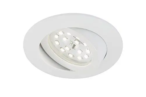 Produktbild: BRILONER - 1x LED Einbaustrahler 230V Flach, Deckenspots, LED Spots, Einbauspots LED, Einbauleuchten Decke, 68mm, Dimmbar, Schwenkbar, Warmweißes Licht, Weiß, 82x28 mm (DxH)