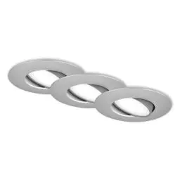 Produktbild: BRILONER - 3er Set LED Einbaustrahler 230V, LED Strahler Badezimmer IP65, Deckenstrahler stufenlos dimmbar, Spots, Deckenspots, Badezimmerlampe, Chrom-Matt, 90x45 mm (DxH)