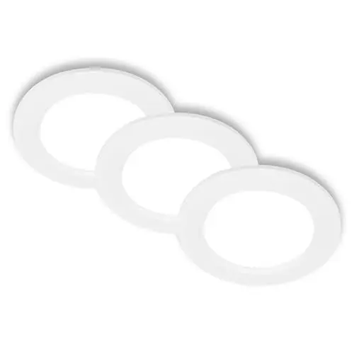 Produktbild: BRILONER - 3er Set LED Einbaustrahler 230V flach, neutralweißes Licht, je 6W 660lm, LED Spot, Deckenspots, Spots 230V, Einbauleuchten, Einbauspots, Deckenstrahler, 68mm, 120x28mm (DxH), Weiß