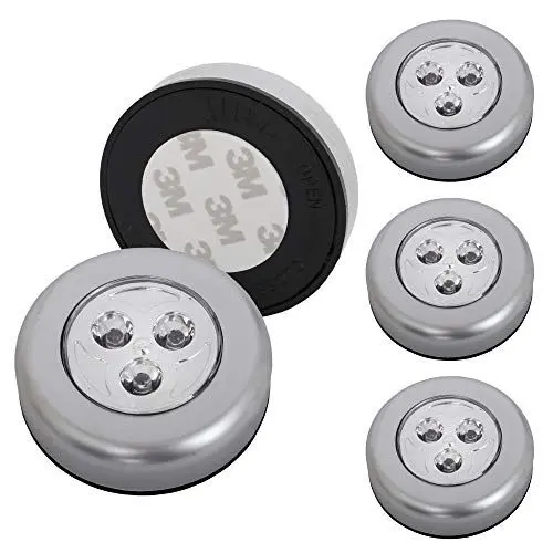 Produktbild: BRILONER - 5er Set Schrankbeleuchtung mit Touch, selbstklebend, kaltweiße Lichtfarbe, Unterbauleuchte Küche, LED Lampe Kleiderschrank, Schranklicht, Küchenlampe, 6,8x2,3 cm, Titanfarbig