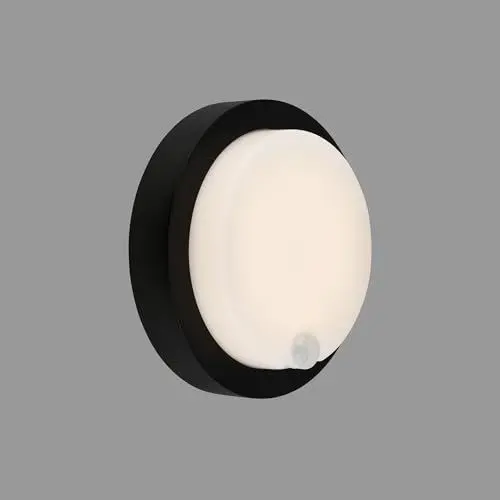 Produktbild: BRILONER – Außenlampe mit Bewegungsmelder, Wandlampe mit Akku, Wandleuchte ohne Stromanschluss, Aussenlampe Wand, Akku Lampe, Warmweiße Lichtfarbe, Outdoor Lampe, 170x55 mm (DxH), Schwarz