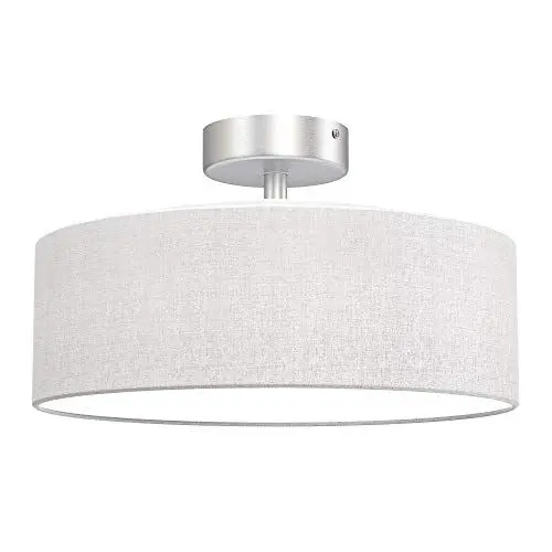 Produktbild: BRILONER - Deckenlampe mit Lampenschirm aus Stoff, E27 Fassung, max. 40 Watt, Deckenleuchte, Lampe, Wohnzimmerlampe, Schlafzimmerlampe, Küchenlampe, Deckenbeleuchtung, 30x16 cm, Weiß