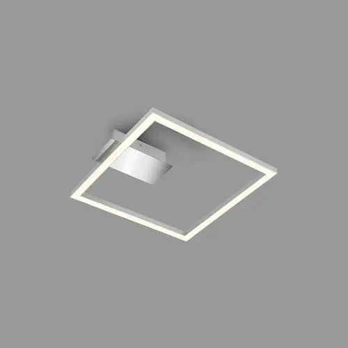 Produktbild: BRILONER - LED Deckenlampe Frame, LED Deckenleuchte mit warmweißer Lichtfarbe, 14W, 1400 Lumen, Lampe, Wohnzimmerlampe, Schlafzimmerlampe, Flurlampe, 265x250x45 mm (LxBxH), Chrom-Matt