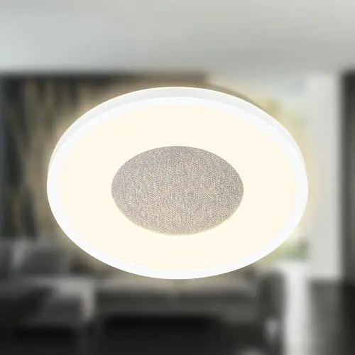 Produktbild: BRILONER - LED Deckenlampe mit Glitzerdekor, indirektes Licht, 3.000K warmweiß, Lampe, Deckenleuchte, Wohnzimmerlampe, LED Panel, Küchenlampe, Deckenbeleuchtung, 29x3 cm, Weiß