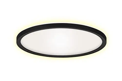Produktbild: BRILONER - LED Deckenlampe mit indirektem Licht, flach, neutralweiße Lichtfarbe, Lampe, Deckenleuchte, Wohnzimmerlampe, LED Panel, Küchenlampe, Deckenbeleuchtung, 42x2,9 cm, Schwarz