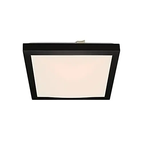 Produktbild: BRILONER - LED Deckenlampe mit indirektem Licht, warmweiße Lichtfarbe, 12 Watt, 1200 Lumen, LED Lampe, Deckenleuchte, Wohnzimmerlampe, Schlafzimmerlampe, Küchenlampe, 27x27x8,5 cm, Schwarz