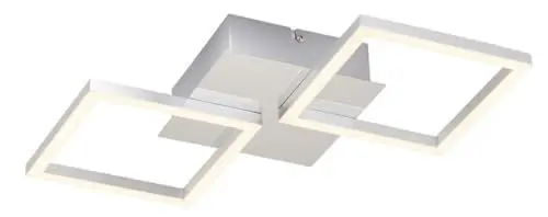 Produktbild: BRILONER - LED Deckenlampe mit warmweißer Lichtfarbe, schwenkbar, je 5,5 Watt, je 500 Lumen, Lampe, LED Deckenleuchte, Wohnzimmerlampe, Schlafzimmerlampe, Küchenlampe, 47x22,6x7,3 cm, Chrom-Alu