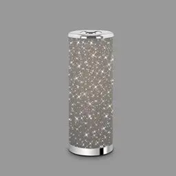 Produktbild: BRILONER - LED Nachttischlampe mit Sternenhimmel, inkl. Kabelschalter, warmweiße Lichtfarbe, LED Tischlampe, Lampe, Schreibtischlampe, Tischleuchte, Bürolampe, Leselampe Bett, 35,5x13 cm, Grau