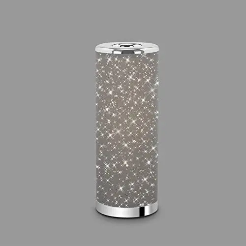 Produktbild: BRILONER - LED Nachttischlampe mit Sternenhimmel, inkl. Kabelschalter, warmweiße Lichtfarbe, LED Tischlampe, Lampe, Schreibtischlampe, Tischleuchte, Bürolampe, Leselampe Bett, 35,5x13 cm, Grau