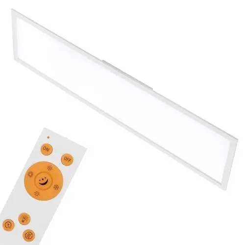 Produktbild: BRILONER - LED Deckenlampe mit Fernbedienung, flach, einstellbar von warmweiß bis kaltweiß, Lampe, Deckenleuchte, Wohnzimmerlampe, LED Panel, Schlafzimmerlampe, 119,5x29,5x4,8 cm, Weiß