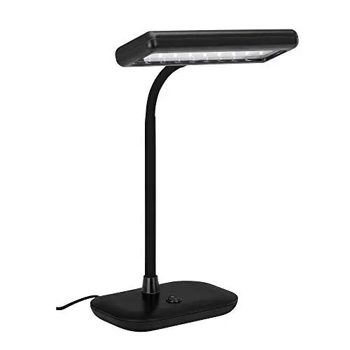Produktbild: BRILONER - LED Schreibtischlampe mit Ein/Aus-Schalter, schwenkbar, kaltweiße Lichtfarbe, Tischlampe, Lampe, Nachttischlampe, Tischleuchte, Deko, Bürolampe, Leselampe Bett, 44x23x12 cm, Schwarz