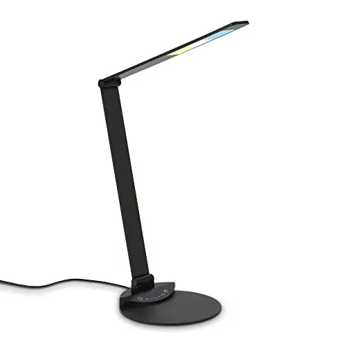 Produktbild: BRILONER - LED Schreibtischlampe mit Touch, dimmbar in Stufen, einstellbar von warmweiß bis kaltweiß, Tischlampe, Lampe, Nachttischlampe, Tischleuchte, Deko, Bürolampe, Leselicht, 83x20 cm, Schwarz